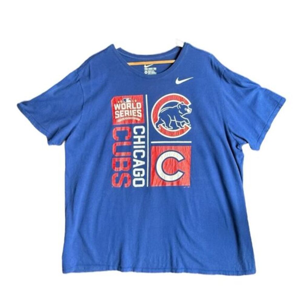 Nike Mens Chicago Cubs‎ Graphic T Shirt Size XXL World Series Sports Retro Fan